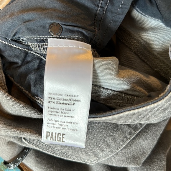 Paige Grey Cropped Zipper Jeans Sz 27 - Picture 7 of 10